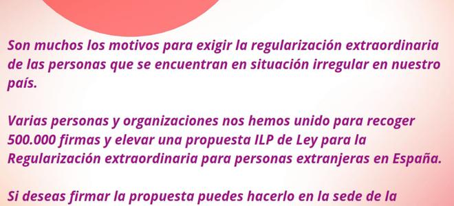 La Asociación Vecinal Rondilla se suma a la campaña de recogida de firmas para apoyar la regularización extraordinaria de personas extranjeras en situación irregular en España
