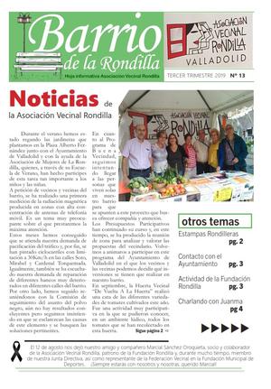 Barrio de la Rondilla nº 13, tercer trimestre 2019