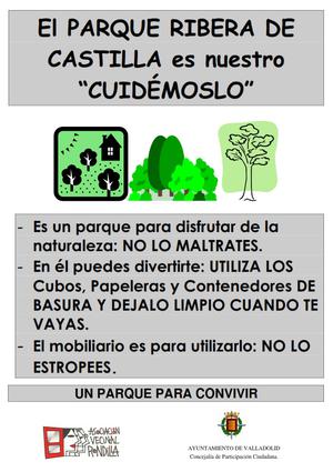 El Parque Ribera de Castilla es nuestro: ¡Cuidémoslo!