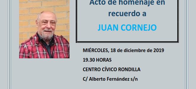 Acto homenaje a Juan Cornejo