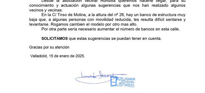 Sugerencias y reclamaciones enero 2025