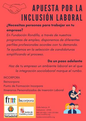 Apuesta por la inclusión laboral con Fundación Rondilla