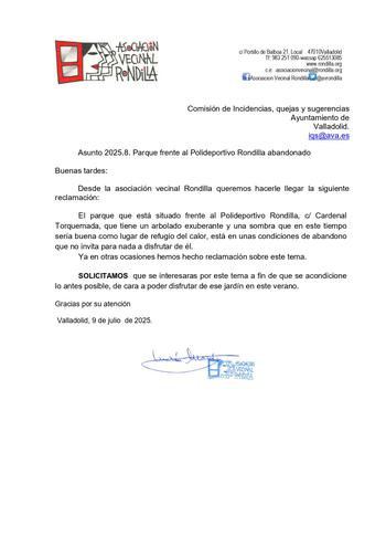 sugerencias y reclamaciones julio 2025